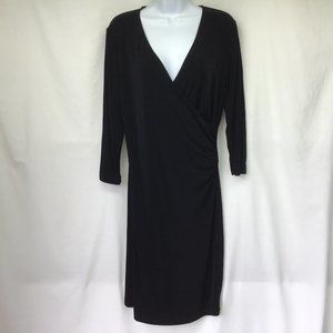 Chico Travlers Dress Black Wrap Liquid Knit Size 1